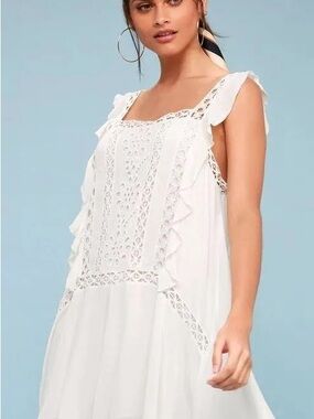 evening dress with lace sleeves Arden White High-Neck Split Maxi Dress With Lace Sleeves  Club L London